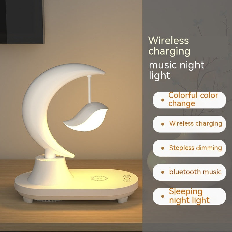 Bluetooth Speaker Bedside Seven-color Atmosphere Small Night Lamp Wireless Charging